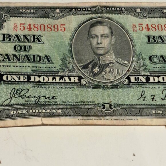 1 dollar bank of Canada bill / note 1937 - Picture 6 of 9